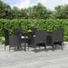 Mobilier de salle à manger de jardin avec coussins 7 pcs Noir - Photo n°1