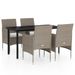 Mobilier de salle à manger de jardin coussins 5 pcs Beige/noir 2 - Photo n°1
