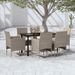 Mobilier de salle à manger de jardin coussins 7 pcs Beige/noir - Photo n°1