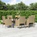Mobilier de salle à manger de jardin coussins 7 pcs Beige/noir - Photo n°1