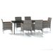 Mobilier de salle à manger de jardin coussins 7pcs Gris et noir - Photo n°1
