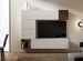 Mur TV design blanc et noyer Rina L 294 cm - 10 pièces - Photo n°1