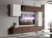 Mur TV design blanc et noyer Luxa L 268 cm - 8 pièces - Photo n°2