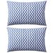 Oreiller d'extérieur 2 pcs Impression Zigzag 60 x 40 cm Bleu - Photo n°1