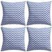 Oreiller d'extérieur 4 pcs Impression Zigzag 45 x 45 cm Bleu - Photo n°1