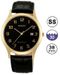 Orient Basic Gent - Ss Gold Plated Case - Leather Strap - Black Dial - Quartz - Time-date - Mineral Glass - 38mm - 3atm FUNA1002B0 - Photo n°1