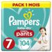 PAMPERS Baby-Dry Pants Taille 7, 17+kg, 104 Couches Pack 1 Mois - Photo n°1