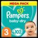 Pampers Baby-Dry Taille 3, 102 Couches - Photo n°1