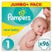 Pampers Premium Protection New Baby Taille 1 (Nouveau-Né) 2-5 kg, 96 Couches - Jumbo Pack - Photo n°1