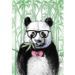 PANDA Toile peinte pré-imprimée Crazy Panda - 65x95 cm - Retouché a la main sur chassis Mdf - Photo n°1