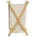 Panier à linge blanc crème 41,5x36x63,5 cm bambou - Photo n°5