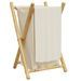 Panier à linge blanc crème 41,5x36x63,5 cm bambou - Photo n°6