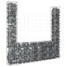 Panier de gabion en forme de U avec 2 poteaux Fer 140x20x150 cm - Photo n°1