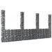 Panier de gabion en forme de U avec 4 poteaux Fer 380x20x200 cm - Photo n°1