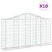 Paniers à gabions arqués 10 pcs 200x30x100/120 cm Fer galvanisé - Photo n°2