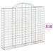 Paniers à gabions arqués 10 pcs 200x30x160/180 cm Fer galvanisé - Photo n°2