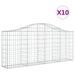 Paniers à gabions arqués 10 pcs 200x30x80/100 cm Fer galvanisé - Photo n°2