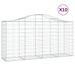 Paniers à gabions arqués 10 pcs 200x50x100/120 cm fer galvanisé - Photo n°2