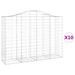 Paniers à gabions arqués 10 pcs 200x50x140/160 cm Fer galvanisé - Photo n°2