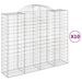 Paniers à gabions arqués 10 pcs 200x50x160/180 cm Fer galvanisé - Photo n°2