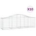 Paniers à gabions arqués 10 pcs 200x50x60/80 cm Fer galvanisé - Photo n°2