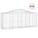 Paniers à gabions arqués 10 pcs 200x50x80/100 cm Fer galvanisé - Photo n°2