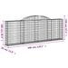 Paniers à gabions arqués 10 pcs 300x30x100/120 cm fer galvanisé - Photo n°6