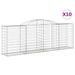 Paniers à gabions arqués 10 pcs 300x50x100/120 cm fer galvanisé - Photo n°2