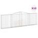 Paniers à gabions arqués 10 pcs 400x30x120/140 cm Fer galvanisé - Photo n°2