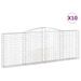 Paniers à gabions arqués 10 pcs 400x30x140/160 cm Fer galvanisé - Photo n°2