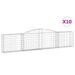 Paniers à gabions arqués 10 pcs 400x30x80/100 cm Fer galvanisé - Photo n°2