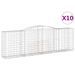 Paniers à gabions arqués 10 pcs 400x50x120/140 cm Fer galvanisé - Photo n°2