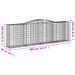 Paniers à gabions arqués 10 pcs 400x50x120/140 cm Fer galvanisé - Photo n°6