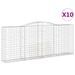 Paniers à gabions arqués 10 pcs 400x50x160/180 cm fer galvanisé - Photo n°2