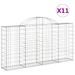 Paniers à gabions arqués 11 pcs 200x30x100/120 cm Fer galvanisé - Photo n°2