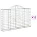 Paniers à gabions arqués 11 pcs 200x30x120/140 cm Fer galvanisé - Photo n°2