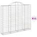 Paniers à gabions arqués 11 pcs 200x30x160/180 cm Fer galvanisé - Photo n°2