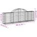 Paniers à gabions arqués 11 pcs 200x30x60/80 cm Fer galvanisé - Photo n°6