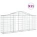 Paniers à gabions arqués 11 pcs 200x30x80/100 cm Fer galvanisé - Photo n°2