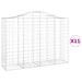 Paniers à gabions arqués 11 pcs 200x50x140/160 cm Fer galvanisé - Photo n°2