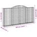 Paniers à gabions arqués 11 pcs 300x30x140/160 cm fer galvanisé - Photo n°6