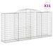 Paniers à gabions arqués 11 pcs 300x50x140/160 cm fer galvanisé - Photo n°2