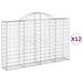 Paniers à gabions arqués 12 pcs 200x30x120/140 cm Fer galvanisé - Photo n°2