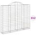 Paniers à gabions arqués 12 pcs 200x30x160/180 cm Fer galvanisé - Photo n°2