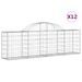 Paniers à gabions arqués 12 pcs 200x30x60/80 cm Fer galvanisé - Photo n°2