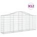 Paniers à gabions arqués 12 pcs 200x30x80/100 cm Fer galvanisé - Photo n°2