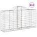 Paniers à gabions arqués 12 pcs 200x50x100/120 cm fer galvanisé - Photo n°2