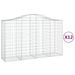 Paniers à gabions arqués 12 pcs 200x50x120/140 cm Fer galvanisé - Photo n°2