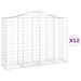 Paniers à gabions arqués 12 pcs 200x50x140/160 cm Fer galvanisé - Photo n°2