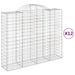 Paniers à gabions arqués 12 pcs 200x50x160/180 cm Fer galvanisé - Photo n°2